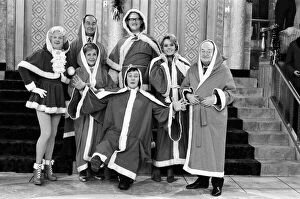 Santa Collection: The cast of Are You Being Served? pictured during the shooting of their