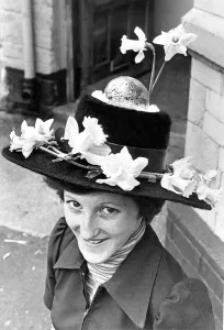 Catherine Jones with her Easter Bonnet in 1976 Catherine Jones with her Easter Bonnet in 1976