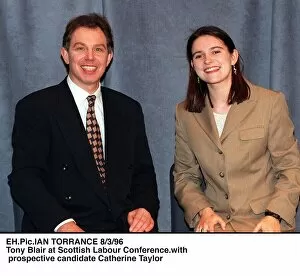 Images Dated 8th March 1996: Catherine Taylor prospective candidate with Tony Blair MP at Scottish Labour Conference