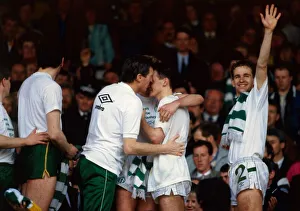 Celtic players celebrating winning Premier League April 1988 pat bonner andy Celtic players celebrating winning Premier League April 1988 pat bonner andy
