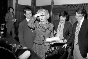 Challenger for leadership of the Conservative Party Margaret Thatcher arrives for a Challenger for leadership of the Conservative Party Margaret Thatcher arrives for a