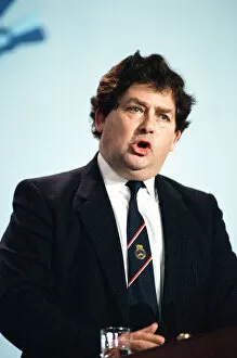 Images Dated 13th October 1989: Chancellor of the Exchequer Nigel Lawson at the Conservative Party Conference, Blackpool