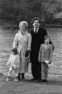 Chancellor of the Exchequer Nigel Lawson and his wife Therese with their children Tom Chancellor of the Exchequer Nigel Lawson and his wife Therese with their children Tom