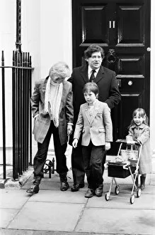 Images Dated 18th March 1986: Chancellor of the Exchequer Nigel Lawson and his wife Therese with their children Tom