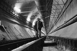 Images Dated 27th November 1987: Channel Tunnel Construction 28th November 1987. One of the tunnellers of
