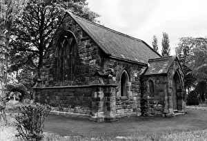 The Chapel among the trees at Eston cemetery, one of the panes in the leaded windows is The Chapel among the trees at Eston cemetery, one of the panes in the leaded windows is
