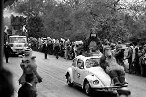 Characters from the Walt Disney film Jungle Book seen here riding on Herbie in the Easter Characters from the Walt Disney film Jungle Book seen here riding on Herbie in the Easter
