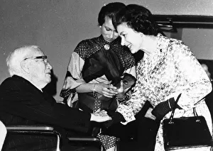 Charlie Chaplin Silent Movie Star Comedy Actor meeting the Queen Elizabeth after Charlie Chaplin Silent Movie Star Comedy Actor meeting the Queen Elizabeth after