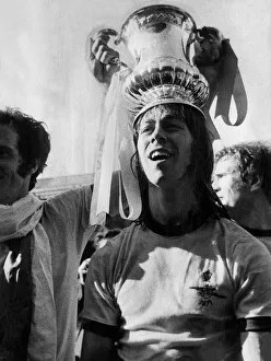 Charlie George footballer for Arsenal with the FA cup trophy after Arsenal beat Liverpool Charlie George footballer for Arsenal with the FA cup trophy after Arsenal beat Liverpool