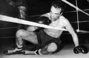Charlie Hill boxer December 1957 Scots boxer against the ropes during fight Charlie Hill boxer December 1957 Scots boxer against the ropes during fight