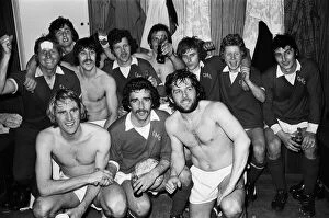 Images Dated 29th April 1975: Charlton Athletic celebrate their promotion to Division One in the dressing room at