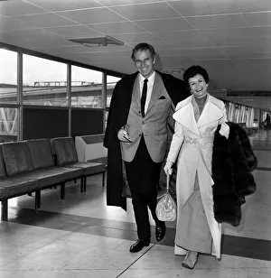 Charlton Heston, and his wife Lidia leaving London after attending the Premiere of his Charlton Heston, and his wife Lidia leaving London after attending the Premiere of his