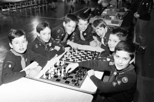 Checkmates... These youngsters were among 35 cubs from the Holme Valley district Checkmates... These youngsters were among 35 cubs from the Holme Valley district