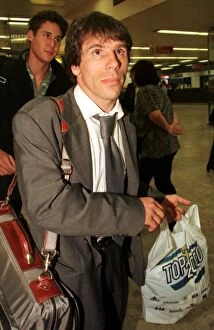 Images Dated 14th May 1998: Chelsea footballer Gianfranco Zola at Heathrow Airport as the team arrives back