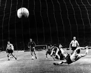 Chelsea v Aris Slaonika. Cup Winners Cup. Marvin Hinton of Chelsea scores before Chelsea v Aris Slaonika. Cup Winners Cup. Marvin Hinton of Chelsea scores before