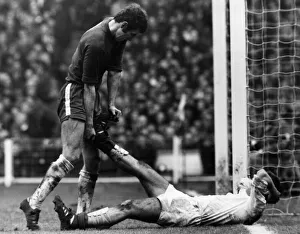 Chelsea v. Leeds FA Cup Final 1970. Chelsea striker Peter Osgood helps Leeds Chelsea v. Leeds FA Cup Final 1970. Chelsea striker Peter Osgood helps Leeds
