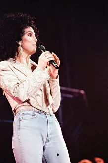 Images Dated 14th October 1990: Cher, American singer, Heart of Stone Tour, concert at the Point Theatre, Dublin, Ireland