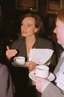 Images Dated 19th April 1996: Cherie Blair wife of Labour leader Tony Blair at a debate for Women lawyers
