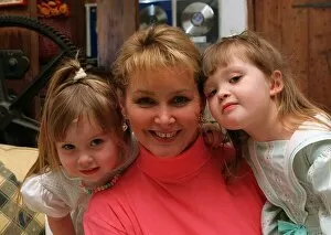 Images Dated 15th April 1998: Cheryl Baker at home with her twins April 1998 Cheryl Baker TV presenter