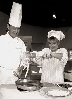 Cheryl Baker October 1987 Steps into to egg on chef Stephen Turner as he tries to Cheryl Baker October 1987 Steps into to egg on chef Stephen Turner as he tries to