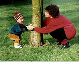 Images Dated 21st January 1992: Cheryl Maiker actress playing with her baby son Benjamin
