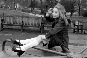 Child: Singer: Lena Zavaroni enjoying herself in Green Park, London Child: Singer: Lena Zavaroni enjoying herself in Green Park, London