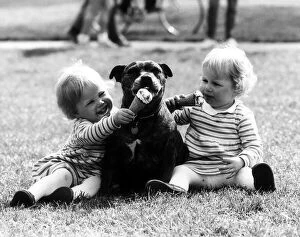 Children with Animals - Spring Time in Hyde Park - Apr 1982 Twins Rosy