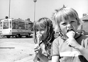 Images Dated 1st June 1975: These children are enjoying an ice cream on a sunny day in June 1975