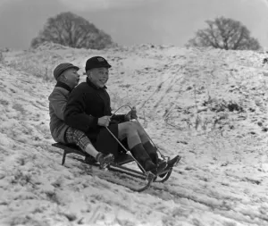 Children enjoying the snow in a Bristol park 31st December 1961 Children enjoying the snow in a Bristol park 31st December 1961
