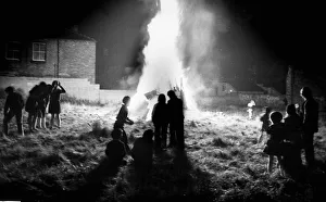 Children gather around a bonfire in Everton. 5th November 1975 Children gather around a bonfire in Everton. 5th November 1975