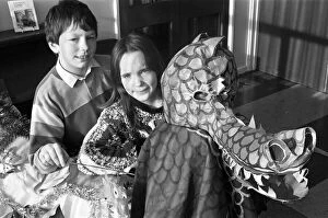 Images Dated 7th February 1989: Children of Golcar Junior, Infant and Nursery School welcomed the new Chinese year of