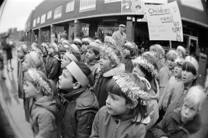 Children from Hemlington Hall Infant school carol singing in Hemlington, Middlesbrough Children from Hemlington Hall Infant school carol singing in Hemlington, Middlesbrough