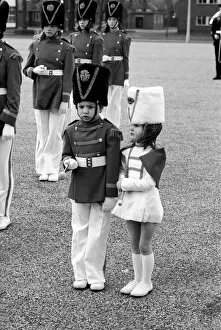 Images Dated 14th April 1977: Children: Passing Out Parade: 4 year old Joanne Cardy and 6 year old Kevin Hunt both