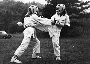 Children are taught to Self Defence at the Borotto's Academy. October 1978 P009991 Children are taught to Self Defence at the Borotto's Academy. October 1978 P009991