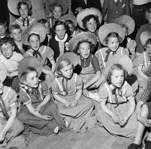 Children in traditional clothing at Butlins Holiday Camp, Filey, North Yorkshire Children in traditional clothing at Butlins Holiday Camp, Filey, North Yorkshire