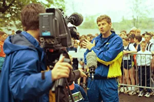The Children's Cancer Run at Gosforth Park 25 April 1999 - Steve Cram at the start of The Children's Cancer Run at Gosforth Park 25 April 1999 - Steve Cram at the start of