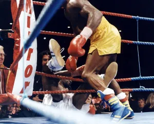 Chris Eubank Boxer during his second fight with Nigel Benn at Old Trafford Chris Eubank Boxer during his second fight with Nigel Benn at Old Trafford