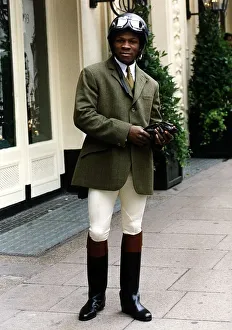 Chris Eubank Boxing In his riding outfit as he turned up for a press conference at Chris Eubank Boxing In his riding outfit as he turned up for a press conference at
