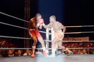 Chris Eubank defends his WBO super-middleweight title against Ron Essett at the Quinta do Chris Eubank defends his WBO super-middleweight title against Ron Essett at the Quinta do