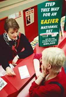 Grand National Gallery: Chris Hudson, mangers of Ladbrokes in the Bigg Market, gives out last minute tips to