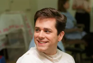 Images Dated 9th July 1996: Chris Jarvis TV Presenter prepares for his make up session which will prematurely age him