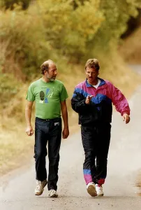 Chris Lander Daily Mirror Sports writer walking with Ian Botham dbase Chris Lander Daily Mirror Sports writer walking with Ian Botham dbase