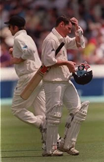 Images Dated 2nd July 1999: Chris Read July 1999 England Cricket Batsman walks back to pavillion after being