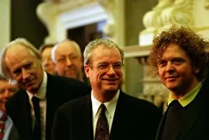 Images Dated 3rd March 1998: Chris Smith MP March 1998 Culture Secretary with singer Mick Hucknall