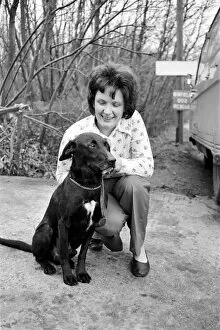 Images Dated 3rd March 1975: Christine Smith with dog. March 1975 75-01222