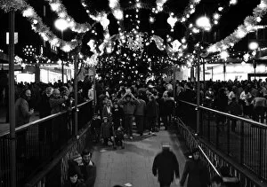 Christmas lights in Coventry. 26th November 1986