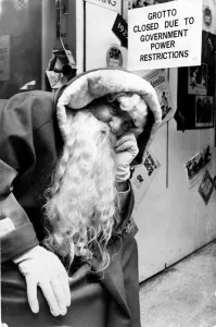 00192 Gallery: Christmas - A saddened Father Christmas at David Morgans store in Cardiff