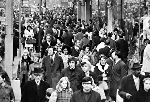 Images Dated 19th December 1970: Christmas shoppers on Church Street, one of Liverpools shopping areas