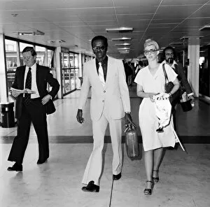 Images Dated 23rd July 1979: Chuck Berry, an American guitarist, singer and songwriter, at Heathrow Airport
