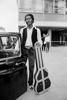 Chuck Berry at London Airport. 3rd August 1972